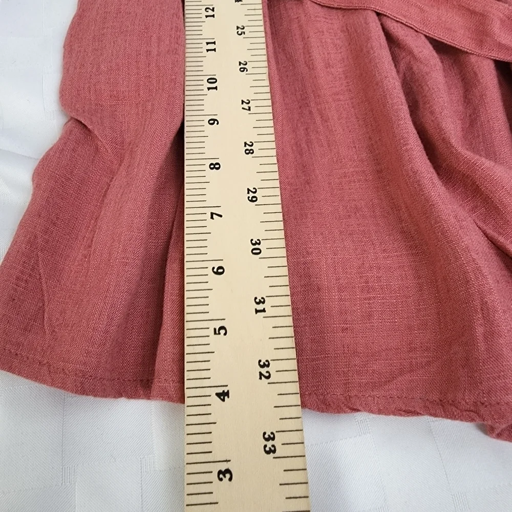 Bluenotes Rayon & Linen Blush Elastic Top Romper With Pockets Size XL NWT